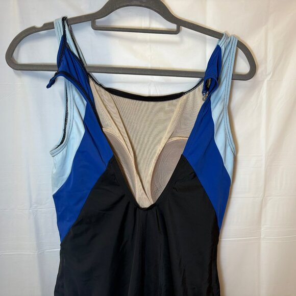 Inches Off One Piece Swimsuit Plus 16 Blue Racer Back Tummy Control Slimming - Picture 6 of 12